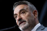 Minister of Municipal Affairs and Housing and Government House Leader Paul Calandra speaks to reporters at Queen's Park in Toronto, on Thursday, Sept. 7, 2023. THE CANADIAN PRESS/Spencer Colby