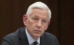 Dominic Barton waits to appear as a witness at the Standing Committee on Government Operations and Estimates, Wednesday, February 1, 2023 in Ottawa. The committee is looking into consulting contracts awarded to McKinsey & Company. THE CANADIAN PRESS/Adrian Wyld