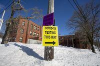 The COVID-19 testing site on Waterford Bridge Road in St. John's, N.L., is shown Wednesday, March 3, 2021. A Newfoundland and Labrador business group is calling on public health officials to relax restrictions in the most populous part of the province. THE CANADIAN PRESS/Paul Daly