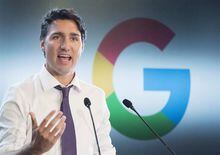 Prime Minister Justin Trudeau speaks at the new Google Canada Development headquarters in Kitchener, Ont., on Thursday, January 14, 2016. Defending and advancing a free, open and secure cyberspace is essential to Canada's prosperity as well as its commitment to human rights and democracy, advisers have told Prime Minister Justin Trudeau. THE CANADIAN PRESS/Nathan Denette