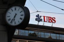 FILE PHOTO: A logo of the Swiss bank UBS is seen on the Paradeplatz in Zurich, Switzerland March 21, 2023. REUTERS/Denis Balibouse