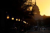 The sun rises over the U.S. Capitol, as control of Congress remained unclear following the 2022 U.S. midterm elections in Washington on Nov. 9.