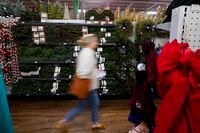 Holiday decorations are displayed at a store on Wednesday, Nov. 1, 2023, in Charlotte, N.C. Indeed says Canadian job postings for holiday positions are down 30 per cent from a year ago. THE CANADIAN PRESS/AP-Erik Verduzco