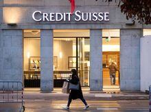 FILE PHOTO: The logo of Swiss bank Credit Suisse is seen in front of a branch office in Bern, Switzerland November 29, 2022. REUTERS/Arnd Wiegmann/File Photo