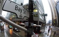 A Bay Street sign, the main street in the financial district is seen in Toronto in this file photo.