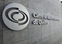 The logo of Quebec's Caisse de Depot pension fund is seen Thursday, February 25, 2021 in Montreal.THE CANADIAN PRESS/Ryan Remiorz