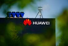 The signage of a Huawei office is pictured in Kanata, Ont. on Tuesday, May 24, 2022. THE CANADIAN PRESS/Sean Kilpatrick