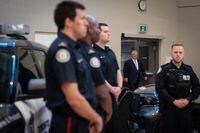 Ontario Premier Doug Ford arrives at the Toronto Police College for a press conference in Etobicoke, Ont., on Tuesday, April 25, 2023. THE CANADIAN PRESS/ Tijana Martin