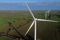 Power-generating windmill turbines are pictured at a wind park in Saint-Philbert-de-Bouaine, France, January 20, 2023.
