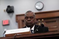 U.S. Defense Secretary Lloyd Austin attends a U.S. House Appropriations Defense Subcommittee hearing on President Biden's proposed budget request for the Department of Defense, on Capitol Hill in Washington, U.S., March 23, 2023. REUTERS/Michael A. McCoy