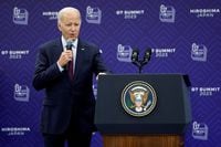 U.S President Joe Biden speaks during a news conference following the Group of Seven (G-7) leaders summit in Hiroshima, Japan, on Sunday, May 21, 2023. Kiyoshi Ota/Pool via REUTERS