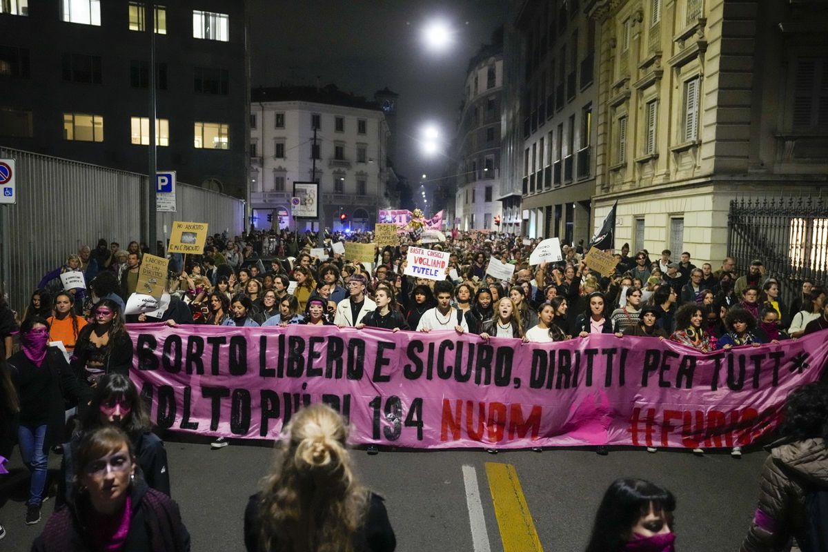 Italians march for abortion rights after Meloni victory - The Globe and ...