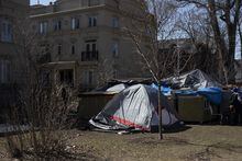 A homeless encampment in Toronto's Alexandra Park on Sunday, March 20, 2021. THE CANADIAN PRESS/Chris Young