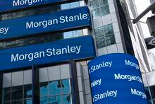 FILE - Electronic signage is shown at Morgan Stanley headquarters, Thursday, March 4, 2021 in New York. Morgan Stanley reports earnings on Tuesday, Jan. 17, 2023. (AP Photo/Mark Lennihan)