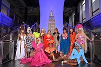 NEW YORK, NEW YORK - MAY 04: (L-R) Kahanna Montrese, Mrs. Kasha Davis, LaLa Ri, Jessica Wild, Jimbo, Darienne Lake, Kandy Muse,  Alexis Michelle, Naysha Lopez, Monica Beverly Hillz, Heidi N Closet and Jaymes Mansfield attend The Empire State Building on May 04, 2023 in New York City. (Photo by Roy Rochlin/Getty Images for Paramount+)