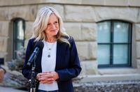 Alberta NDP Leader Rachel Notley makes a campaign announcement in Calgary, Thursday, May 4, 2023. The Alberta NDP is promising to build more hospitals, schools and light-rail transit lines in Calgary if the party is elected on May 29. THE CANADIAN PRESS/Jeff McIntosh