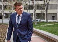 Alberta MLA Brian Jean arrives at the United Conservative Party caucus in Calgary, Alta., Thursday, May 19, 2022. The co-founder of Alberta’s governing United Conservative Party has officially launched his campaign to become its next leader. THE CANADIAN PRESS/Jeff McIntosh