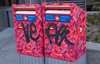 Canada Post says a spike in vandalism has put many of its Toronto mailboxes out of commission. A vandalized Canada Post mailbox is seen Tuesday, May 31, 2016 in Montreal. THE CANADIAN PRESS/Paul Chiasson