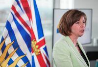 B.C. Minister of Mental Health and Addictions Sheila Malcolmson speaks during a news conference, in Vancouver, on Tuesday, May 31, 2022. More grim statistics from the BC Coroners Service show the rate of toxic drug deaths has doubled since the province declared a public health emergency in 2016. THE CANADIAN PRESS/Darryl Dyck