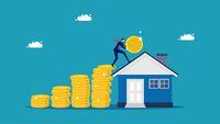 Real estate investment. Investors save to buy a house. vector illustration eps