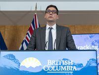 British Columbia's Attorney General David Eby speaks to reporters in Vancouver on June 15, 2022. THE CANADIAN PRESS/Rich Lam