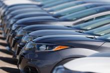 A long row of unsold cars at a dealership in Highlands Ranch, Colo., on June 7, 2020. A non-profit organization says in a report that in 2022, the Canadian insurance industry lost more than a billion dollars for the first time on vehicle theft claims. THE CANADIAN PRESS/AP, David Zalubowski