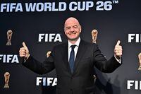 FIFA President Gianni Infantino arrives for the official FIFA World Cup 2026 brand #WeAre26 campaign launch in Los Angeles, California on May 17, 2023. With the launch of the #WeAre26 campaign, FIFA will unveil the official logo and brand identity of the 2026 World Cup and the 16 Host Cities, in Canada, Mexico, and the United States. The official competition branding will be accompanied by 16 special logos each relating to the host cities across the three countries. (Photo by Frederic J. BROWN / AFP) (Photo by FREDERIC J. BROWN/AFP via Getty Images)