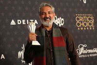S. S. Rajamouli, poses with the Best Foreign Language Film for "RRR" at the 28th annual Critics Choice Awards in Los Angeles, California, U.S., January 15, 2023. REUTERS/Aude Guerrucci