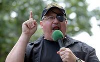 FILE - Stewart Rhodes, founder of the Oath Keepers, speaks during a rally outside the White House in Washington, June 25, 2017. Federal prosecutors are preparing to lay out their case against the founder of the Oath Keepers’ extremist group and four associates. They are charged in the most serious case to reach trial yet in the Jan. 6, 2021, U.S. Capitol attack. Opening statements are expected Monday in Washington’s federal court in the trial of Stewart Rhodes and others charged with seditious conspiracy. (AP Photo/Susan Walsh, File)