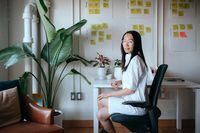 Chenny Xia, CEO and co-founder of Gotcare, poses for a photo in her office in Toronto, Sunday, July 31, 2022. (Galit Rodan/The Globe and Mail)