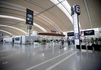 With fewer flights departing, the departures level at Toronto Pearson International Airport's Terminal 1, is very quiet at the start of the week on Feb 1 2021.