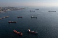 ISTANBUL, TURKEY - NOVEMBER 02:  Ships, including those carrying grain from Ukraine and awaiting inspections, are seen anchored off the Istanbul coastline on November 02, 2022 in Istanbul, Turkey. Russia suspended its participation in the U.N backed Black Sea Grain Initiative last week stating "it could not guarantee the safety of civilian ships" after an attack on Russia's Black Sea fleet.  (Photo by Chris McGrath/Getty Images)