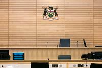 The judges seat is elevated from the rest of the courtroom inside the Superior Court of Justice in Thunder Bay, Ontario. David Jackson/The Globe and Mail