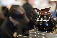 Freshly brewed coffee sits on a hot plate in a Tim Hortons outlet in Oakville, Ont. on Sept. 16, 2013.