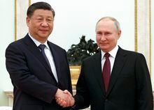 Chinese President Xi Jinping and Russian President Vladimir Putin pose for a photo during their meeting at the Kremlin in Moscow, Russia, Monday, March 20, 2023. (Sergei Karpukhin, Sputnik, Kremlin Pool Photo via AP)