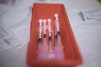 Doses of the Moderna COVID-19 vaccine are prepared at a one-day pop-up vaccination clinic at the Muslim Neighbour Nexus Mosque, in Mississauga, Ont., on April 29, 2021. THE CANADIAN PRESS/Christopher Katsarov
