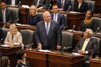 Ontario Premier Doug Ford at Queen's Park in Toronto, on Tuesday, Aug. 9, 2022. THE CANADIAN PRESS/Andrew Lahodynskyj