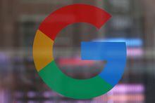 FILE PHOTO: FILE PHOTO: The logo of Google LLC is seen at the Google Store Chelsea in New York City, U.S., January 20, 2023.  REUTERS/Shannon Stapleton/File Photo/File Photo