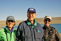 Shipping magnate Michael Bell, centre, with his daughters Pippa and Alexa, in the Eastern Canadian Arctic in 2015.