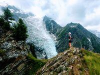 Jill Wheatley, a blind trail runner. Grief changed to gratitude, a pause to reflect. Glacier de Boisse,  Chamonix, France. Handout courtesy of  Jill Wheatley