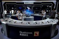 A sign of Qualcomm is seen at the China Digital Entertainment Expo and Conference, also known as ChinaJoy, in Shanghai
