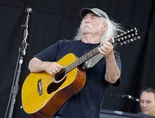 David Crosby of the band Crosby, Stills and Nash, performs at Glastonbury Festival in England, on June 27, 2009. Crosby died Wednesday at 81 years old.THE CANADIAN PRESS/AP-Joel Ryan