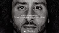 Former San Francisco quarterback Colin Kaepernick appears as a face of Nike Inc advertisement marking the 30th anniversary of its "Just Do It" slogan in this image released by Nike in Beaverton, Oregon, U.S., Sept.4, 2018.