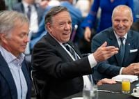 Coalition Avenir du Quebec leader Francois Legault attends a breakfast meeting at the Chamber of Commerce while campaigning Wednesday, September 28, 2022  in Montreal. Quebec votes in the provincial election Oct. 3, 2022. THE CANADIAN PRESS/Ryan Remiorz