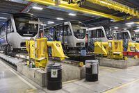 Montreal Metro cars are shown at a maintenance garage in Montreal, Wednesday, April 10, 2019. THE CANADIAN PRESS/Graham Hughes