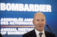 Bombardier President and CEO Alain Bellemare attends the company's annual general meeting in Montreal, Thursday, May 2, 2019. THE CANADIAN PRESS/Graham Hughes