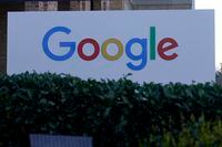 A Google sign is shown at the company's office in San Francisco, Wednesday, April 12, 2023. (AP Photo/Jeff Chiu)