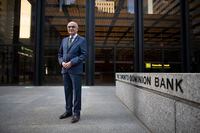Bharat Masrani, Group President and Chief Executive Officer of TD Bank Group, is photographed outside the bank offices in downtown Toronto, on Sept 3 2020.