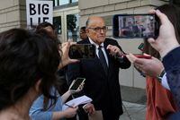 FILE PHOTO: Former New York City Mayor Rudy Giuliani, an attorney for former President Donald Trump during challenges to the 2020 election results, exits U.S. District Court after attending a hearing in a defamation suit related to the 2020 U.S. presidential election results, that has been brought against Giuliani by two Georgia election workers, at the federal courthouse in Washington, U.S., May 19, 2023. REUTERS/Leah Millis/File Photo