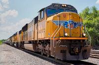 FILE - In this July 31, 2018, file photo a Union Pacific train travels through Union, Neb. Union Pacific Corp. reports earnings Thursday, July 18, 2019. (AP Photo/Nati Harnik, File)